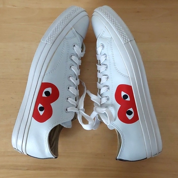 Converse x Comme des Garçons PLAY white leather sneakers - Picture 8 of 16